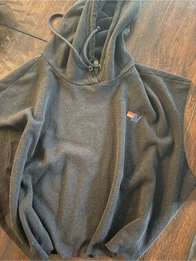 Black hooded sleeveless aviator nation